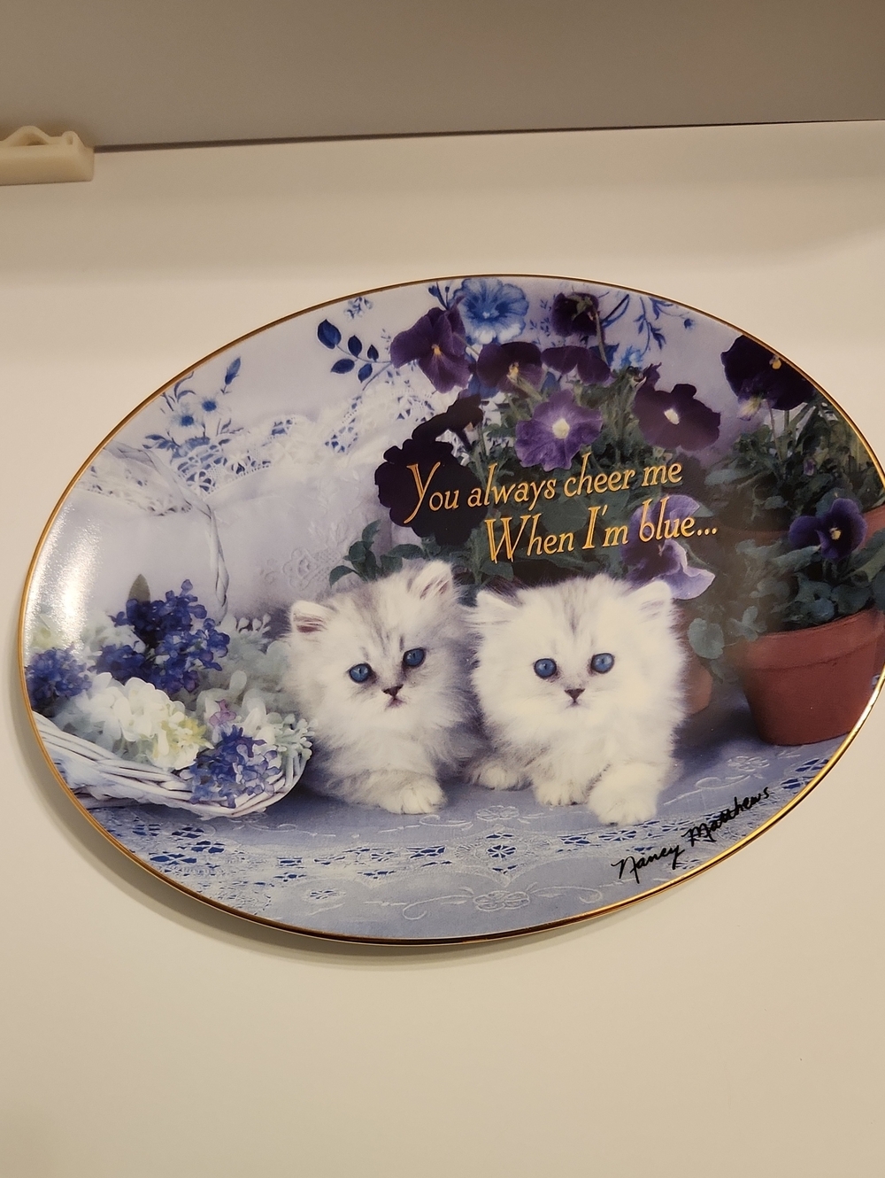 True Blue Friends Franklin Mint Plate by Nancy Matthews
